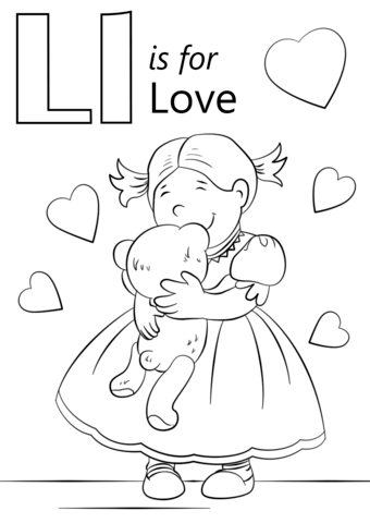 Letter L Is For Love Coloring Page